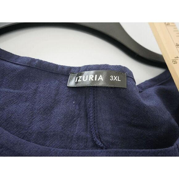 Women's Cotton Blend Button Accent Short Sleeve Top 3XL - Picture 7 of 8